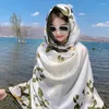 Шарфы большого размера, шаль с цветочным принтом, модный женский шарф высокого качества, тонкий палантин, пляжный солнцезащитный крем, мусульманский хиджаб 180 90 см