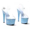 Scarpe da Ballo da Donna 17 cm/7 pollici PVC Placcatura Superiore Piattaforma Sandali Sexy con Tacco Alto 122