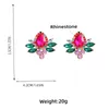 Orecchini a lobo Boemia donna geometrica fucsia verde cristalli orecchino accessori da sposa per feste