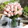 Kwiaty dekoracyjne 5pc sztuczny fałszywy bukiet Tulip Bukiet Floral Wedding Party Wystrój domu Mini Flores Decorativas Akcesoria