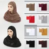 Vêtements ethniques 2 pcs hijab correspondant sous-cap ensemble femmes musulmanes turban même couleur bande match coton bonnet chapeau en mousseline de soie foulard cap choix