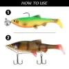 Spinpoler 3D River Roach Paddle Tail Swimbait Leurre de pêche souple 8 cm 10 cm 13 cm Doré Perche Basse Brochet Appât Artificiel Wobbler 240312