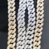 Miami West Coast Style 925 Silver 15mm Hip Hop Cuban Link Moissanite Diamond Iced Out Necklace Chain