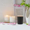 Candle Holders 4 Pcs Black Cup Anti-fall Frosted DIY Container Candles Jar Wood Scented Tins Containers Glass