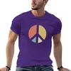 Herrpolos fredsskylt symbol vintage retro färger t-shirt svett runnys överdimensionerade herrträning skjortor