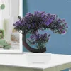 Decorative Flowers Artificial Potted Plant Bonsai Statue Fake Ornaments Decors House Plants Christmas Decorations False Green