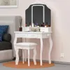 JIFULI Vanity met spiegel en verlichting Wit 1