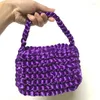 Muxi Am Xiaojing – sac à main tissé en tissu de soie, couleur fluorescente, inspiré des célébrités, Mini sac à main à nœud creux fait à la main