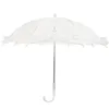 Paraplyer spetsar paraply vit vintage bröllop brud parasol litet handtag ogräs