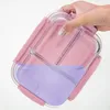 style Lunch Box Glass 1050ml Microwave Bento Food Storage school food containers compartment 240312