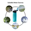 Purificateur d'eau Bouteille d'eau Camping en plein air Sports Survie Fournitures d'urgence Filtre à eau Système de filtration Bouilloire 650ML 240312