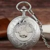 Pocket Watchs de Noël cadeau de luxe hommes relogio numérique steampunk poche horloge de poche vintage self wind élégant cadran bleu automatique mécanique l240322