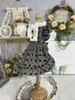 Dog Apparel Retro Cute Black Bow Lattice Princess For Small Medium Chihuahua Poodle Puppy Clothing Spring Pet Cat Clothes 2024