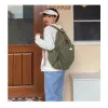 Lu Wash Canvas Backpack女性シンプルエブリシングカレッジ学生学校バッグ怠zyな風力高校ハンディングバックパック女性