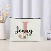 Storage Bags Custom Name Initials Letter Makeup Bag Women Toilet Pouch Travel Cosmetic Wedding Bridesmaid Gifts Side For Ladies Purse