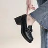 ارتداء أحذية 2024 المتسكعون للسيدات الكعب العالي الأسود مكتنزة مكتب الربيع الخريف