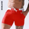 Heavywood Summer Mens Swimming Trunks Quick Drying Swim Shorts Nlyon Drawstring Pockets Lining Stretching Quarter Beach Pants 240315