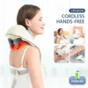Elektrische nek- en rugmassage Draadloze schouder kneden Massagekussen Trapezius Cervicale sjaal 240313
