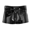 Underpants Men Sexy Gay Underwear Open Crotch Leather Boxer Shorts Clubwear Erotic Crotchless Boxershorts Lingerie Red Black Underpant