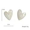 Dangle Earrings 2024 Korean Temperament Heart Modelling Metal Drop Joker Multicolor Atmosphere Hyperbole Style Women