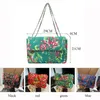 Bolsos de hombro de gran capacidad con cordón, bolso de mensajero de estilo chino con estampado Floral de lona y flores grandes del noreste para mujeres y niñas