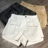 Short en cuir pour femme, haute qualité, mode filles, motard véritable, peau d'agneau