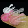 Makeup Brushes 4Pcs/Set DIY Face Mask Mixing Bowl Set Plastic Soft Facial Spatula Tool Reusable Measuring Spoon Stick Skin Care