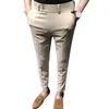 Abiti da uomo Pantaloni Chic Ninth Pantaloni da uomo a vita media super traspiranti stile giovane slim fit