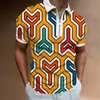 2024 Summer 3D Mönster dragkedja polo skjorta herr t-shirt avslappnad stor kortärmad topp