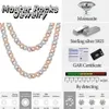 Hiphop touw Iced Out Cubaanse schakelketting 16 mm 2 Tone 925 sterling zilveren Moissanite Cubaanse schakelketting