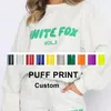 Puff Print Bride Sweatshirt Persoonlijke aangepaste naam Bruiloft Datum Bruidsmeisje Wifey Geborduurd Cadeau 240309