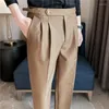 Herrenanzüge Herrenanzughosen Mode Sozialgürtel Dekoration Slim Fit Hose im britischen Stil Männlich Hohe Taille Casual Business