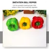 Decorative Flowers 2 Pcs Toy Artificial Bell Pepper Child Peppers Fruits For Decoration Lifelike Foam Fake Vegetable