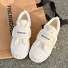 981 Wool Winter Breathable Women Warm Thick White Heel Plaid Sneakers Casual Running Platform Y2k Lolita Shell Shoes 240315 138