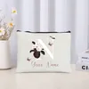 Storage Bags Custom Luxury Canvas Women Handbag Wedding Gift Cosmetic Bag Travel Toilet Pouch Bridesmaid Name Makeup Ladies Trendy Purse