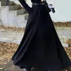 Skirts Hsa Vintage Solid Color High Waist Halfskirt Women's Autumn/Winter Loose Swing Pleated Skirt A-line Long Saia