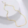 Top quality 14k Yellow Gold Snake Chain Necklace for Women Men Golden Color Herringbone Choker Neck Chains 2024 Trend Jewelry Gift Hot