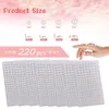 220 pezzi / foglio Mix m / 4mm / 5mm / 6mm Perle per capelli Stick On Perle autoadesive Adesivi Perle per il viso Adesivi per capelli Trucco per il viso Q2Vt #