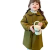 Down Coat Girl's Doll Neck Single Breasted Clip Cotton Thickened Woolen Winter Children's Clothing Fashion Trend