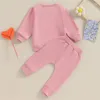 Set di abbigliamento Vestiti autunnali per bambina. Lettera con stampa a cuore, girocollo, manica lunga, pantaloni, completo, tuta da mamma