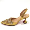 Buty i torby ustawione dla kobiet 2023 Złote Kolor Haftowa końcówka haftowa o wysokim poziomie sandały ślubne buty panie pompki 240320
