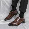 Schoenen plus maat 48 brogue jurk schoenen heren kantup business casual schoenen bruidegom's bruiloft single schoenen 1AA16