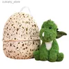 Stuffed Plush Animals Cute 2 in 1 Dinosaur Plush Toy Stuffed Soft Dino in A Dragon Egg Pillow Doll Toys for Kids Girls Funny Xmas Birthday Gift L240320