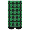 Women Socks Green Shamrock Sockitings Ladies St Patricks Day Irish Modern Modern Outdoor Sports Vister Design Gift