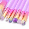 10 stks Regenboog Oogverblindende Kleur Make-Up Kwasten Set Blending Potlood Foundati Poeder oogschaduw Eyeliner Borstel Cosmetische Schoonheid Tool o3FQ #