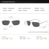 케이스 양극화 티타늄 선글라스 스퀘어 폴라로이드 브랜드 디자이너 Gafas 남성을위한 선글라스 선글라스