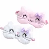 Mignon chat doux Slee couverture des yeux masque animal en peluche tissu bandeau Relax filles dame pour la maison voyage soins des yeux q1Py #