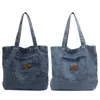 Fourre-tout femmes sac à bandoulière de luxe concepteur Denim sac à main couleur unie pochette Vintage Simple femme banlieue pour voyage de bureau