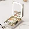 Boîtes de rangement LED miroir boîte de maquillage cosmétiques mode sac de voyage portable étui simple avec pour les femmes