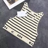 Trendy clothes women designer tank top cel Summer Knitted striped off shoulder stylish slim fit high-end comfortable vest